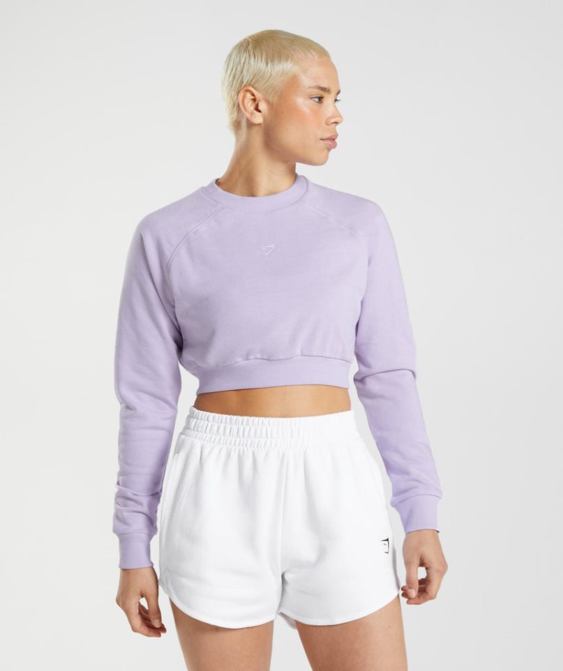 Bluzy Gymshark Treningowe Cropped Damskie Głęboka Fioletowe | PL 386FWP